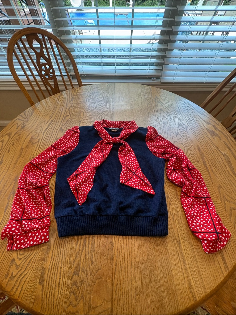 Alison J  vintage 80’s Tie Neck Sweater Vest Top granny core Secretary 12 M